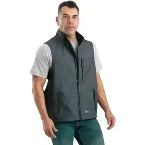 Men's Berne Gray Highland Softshell Vest, size Large